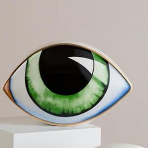 All-Seeing Evil Eye Habdpainted  Porcelain w24k gold  Paperweight